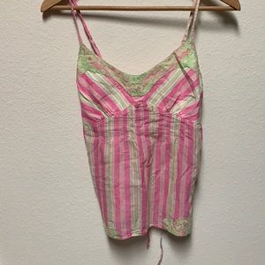 Early 2000's Striped Lace Cami